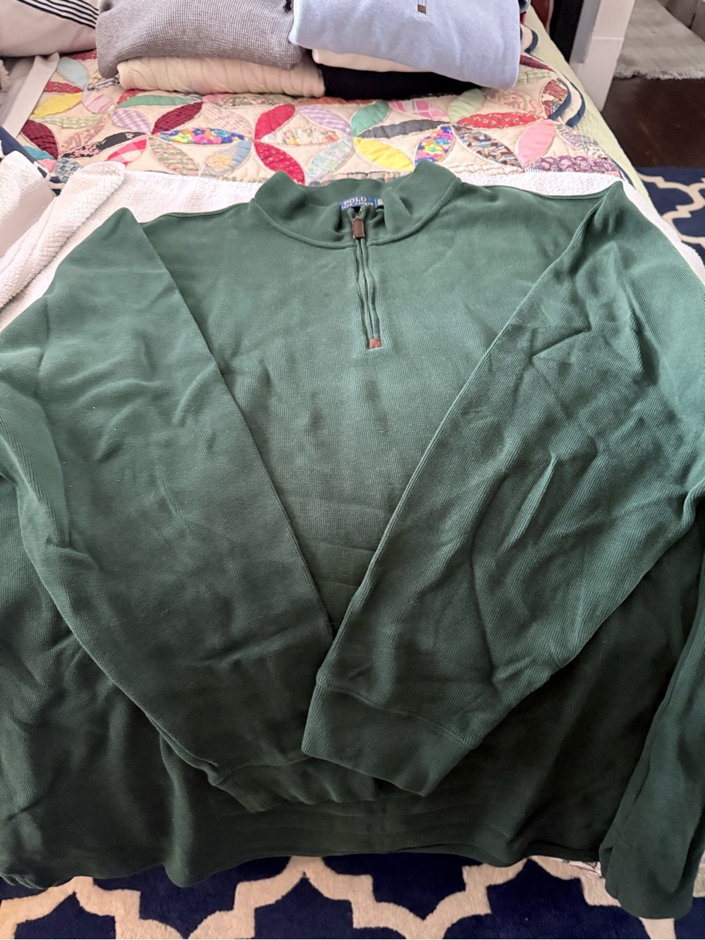 Ralph Lauren Men's Green Half-Zip Sweater
